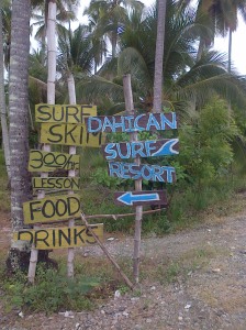Dahican Surf Resort Signage